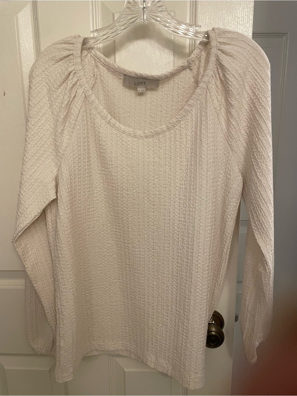 Loft long sleeve top , Size M, cream color